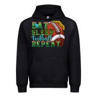 Black eat sleep football repeat Urban Hoodie - texasbilliewilder