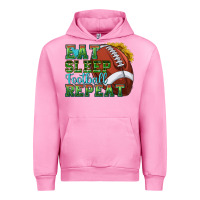 Fuchsia Pink eat sleep football repeat Urban Hoodie - texasbilliewilder