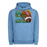 Pigment Pebble Blue eat sleep football repeat Urban Hoodie - texasbilliewilder