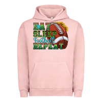 Pigment Salmon eat sleep football repeat Urban Hoodie - texasbilliewilder