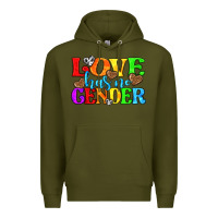 Army Green love has no gender pride lgbtq Premium Hoodie - texasbilliewilder