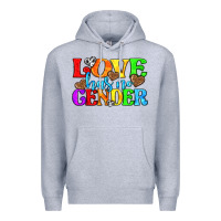 Heather Grey love has no gender pride lgbtq Premium Hoodie - texasbilliewilder