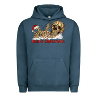 Pigment Midnight Navy Merry christmas skeleton Urban Hoodie - RanaPortraitStore