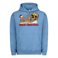 Pigment Pebble Blue Merry christmas skeleton Urban Hoodie - RanaPortraitStore