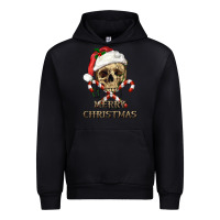 Black merry christmas skull Urban Hoodie - RanaPortraitStore