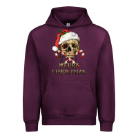 Mauve Wine merry christmas skull Urban Hoodie - RanaPortraitStore