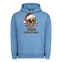 Pigment Pebble Blue merry christmas skull Urban Hoodie - RanaPortraitStore
