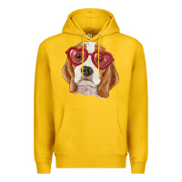 Lemon Beagle with love glasses Premium Hoodie - RanaPortraitStore