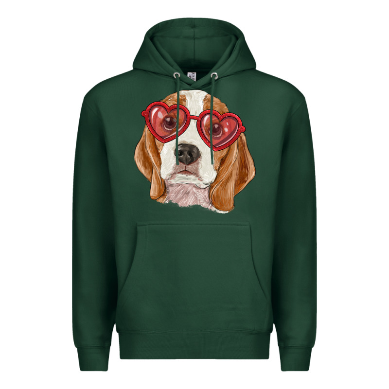 Beagle With Love Glasses Premium Hoodie by RanaPortraitStore | Teevron