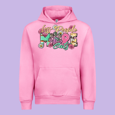 Less People More Cats Urban Hoodie Designed By Zillion Design Studio