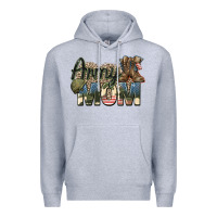 Heather Grey army mom Premium Hoodie - Zillion Design Studio