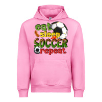 Fuchsia Pink eat sleep soccer repeat Urban Hoodie - texasbilliewilder