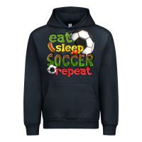 Navy eat sleep soccer repeat Urban Hoodie - texasbilliewilder