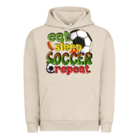 Pigment French Oak eat sleep soccer repeat Urban Hoodie - texasbilliewilder