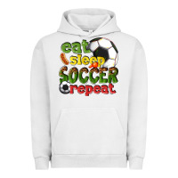 Pigment Lunar Rock eat sleep soccer repeat Urban Hoodie - texasbilliewilder