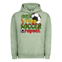 Pigment Oil Green eat sleep soccer repeat Urban Hoodie - texasbilliewilder