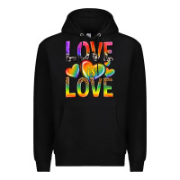 Black love is love with hearts Premium Hoodie - texasbilliewilder