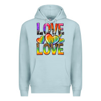 Blue Mist love is love with hearts Premium Hoodie - texasbilliewilder