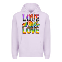 Lilac love is love with hearts Premium Hoodie - texasbilliewilder