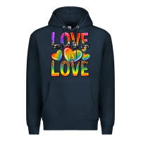 Navy love is love with hearts Premium Hoodie - texasbilliewilder