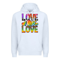White love is love with hearts Premium Hoodie - texasbilliewilder