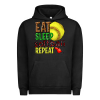 Pigment Black eat sleep softball repeat Urban Hoodie - texasbilliewilder