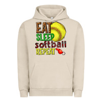 Pigment French Oak eat sleep softball repeat Urban Hoodie - texasbilliewilder