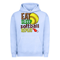 Pigment Grape Ice eat sleep softball repeat Urban Hoodie - texasbilliewilder