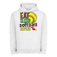 Pigment Lunar Rock eat sleep softball repeat Urban Hoodie - texasbilliewilder