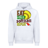 White eat sleep softball repeat Urban Hoodie - texasbilliewilder