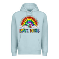 Blue Mist love wins with daisy and heart Premium Hoodie - texasbilliewilder