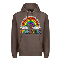 Coffee love wins with daisy and heart Premium Hoodie - texasbilliewilder