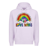 Love Wins With Daisy And Heart Premium Hoodie | Teevron