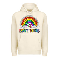 Tofu love wins with daisy and heart Premium Hoodie - texasbilliewilder