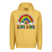 Antique Gold love wins with daisy and heart Premium Hoodie - texasbilliewilder