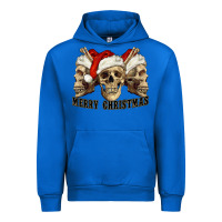 Cobalt Merry Christmas Skulls Urban Hoodie - RanaPortraitStore