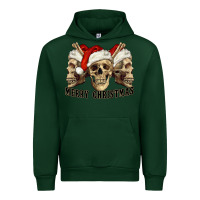 Forest Green Merry Christmas Skulls Urban Hoodie - RanaPortraitStore
