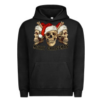 Pigment Black Merry Christmas Skulls Urban Hoodie - RanaPortraitStore