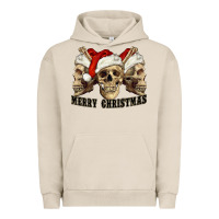Pigment French Oak Merry Christmas Skulls Urban Hoodie - RanaPortraitStore