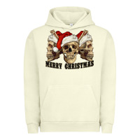 Pigment Pistachio Merry Christmas Skulls Urban Hoodie - RanaPortraitStore