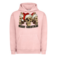 Pigment Salmon Merry Christmas Skulls Urban Hoodie - RanaPortraitStore