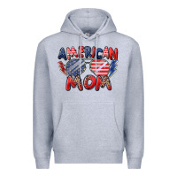 Heather Grey American mom Premium Hoodie - Zillion Design Studio