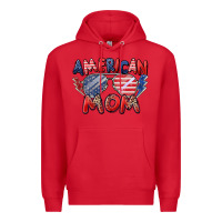 Red American mom Premium Hoodie - Zillion Design Studio