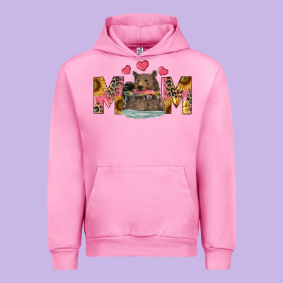 Urban Hoodie Mom Bear With Sunflowers