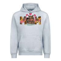 Heather Grey Mom Bear With Sunflowers Urban Hoodie - RanaPortraitStore