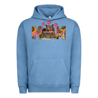 Pigment Pebble Blue Mom Bear With Sunflowers Urban Hoodie - RanaPortraitStore