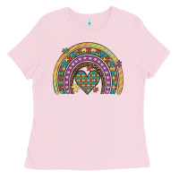 Bubblegum Pink autism awareness heart leopard rainbow Ladies Tee - Artiststas