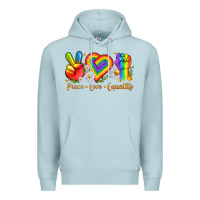 Blue Mist peace love equality Premium Hoodie - texasbilliewilder