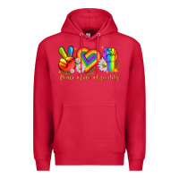 Cardinal peace love equality Premium Hoodie - texasbilliewilder