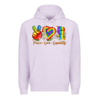 Lilac peace love equality Premium Hoodie - texasbilliewilder